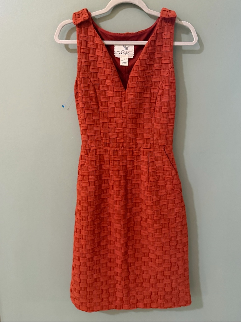 Anthropologie Tabitha orange sleeveless sheath dress size 0